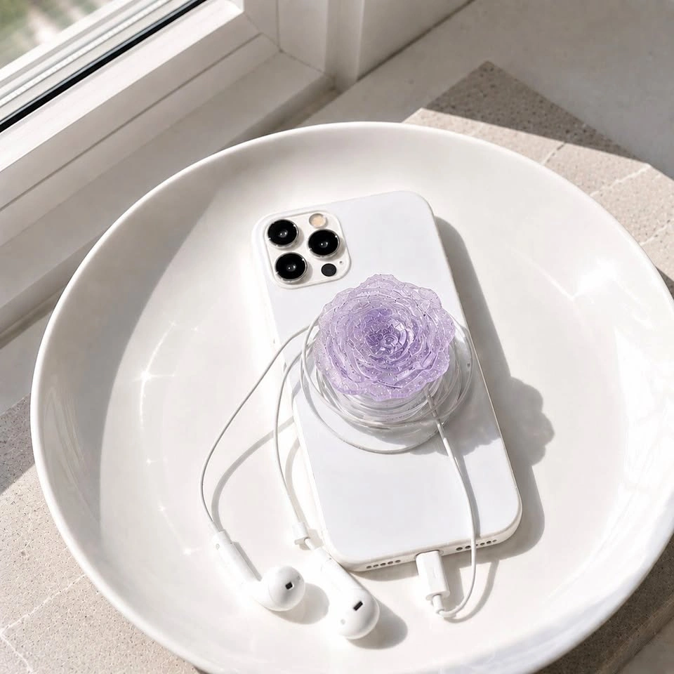 Rose flower phone grip kindle grip