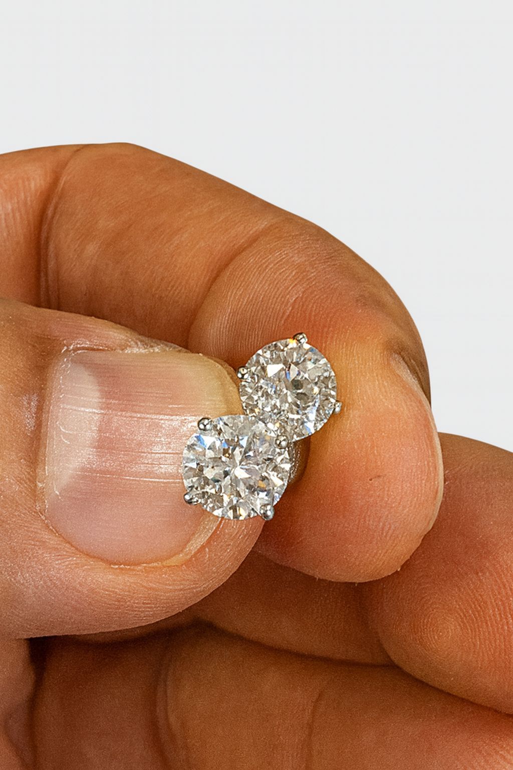 2ctw Lab Diamond Stud Earrings (1ct Each) – F VS1 – 14K White Go - photo 3