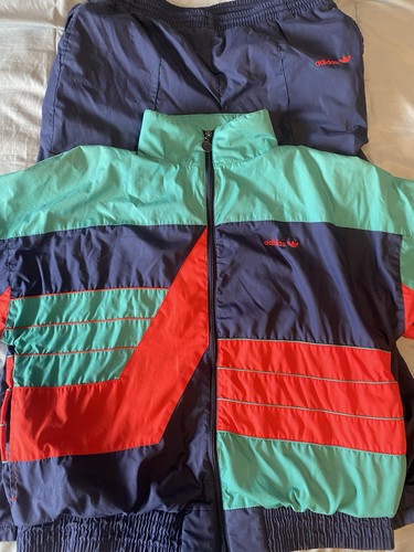 Vintage 80s Adidas Trefoil Color-block Tracksuit Men’s Large - photo 3