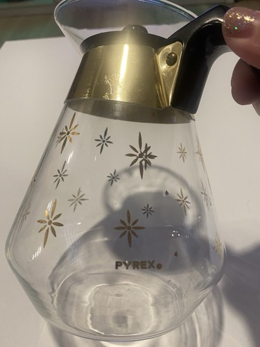 Vintage Pyrex 8 Cup Coffee Carafe Gold Atomic Starburst - photo 2