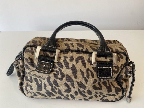 Vintage Y2K Guess Leopard Jacquard Satchel Purse - photo 3