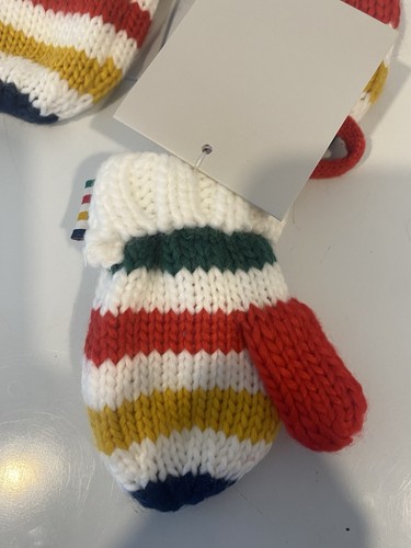 HBC Stripes Knit Mitten Christmas Ornaments Set of 4 NWT - photo 5