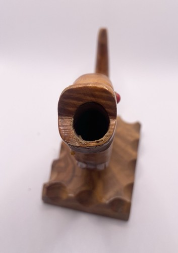 Vintage MCM Carved Wooden Koi Fish Fondue Fork Holder - photo 3