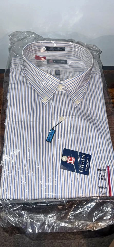 NEW Chaps Men’s Dress Shirt XL | Wrinkle Free | Brand New