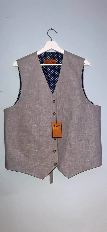 NEW Enzo Tovare Italy Men’s Dress Vest | Linen Look