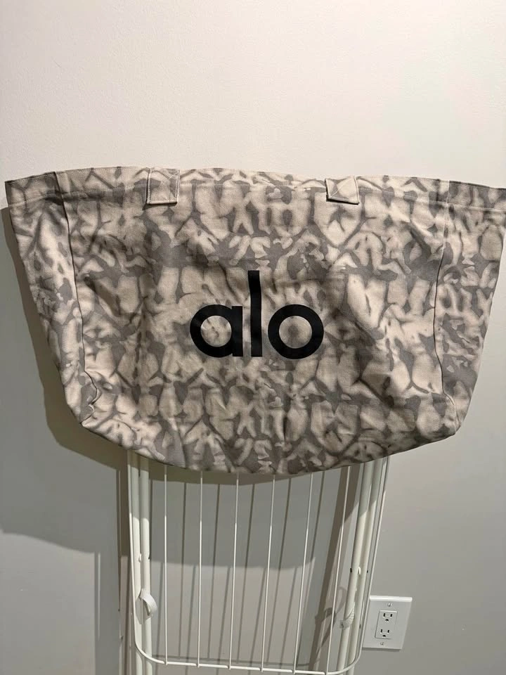 Alo Grey Tie-Dye Tote Bag