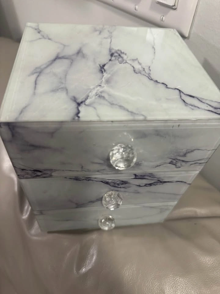Marble Glass 3-Drawer Jewelry Box - photo 2