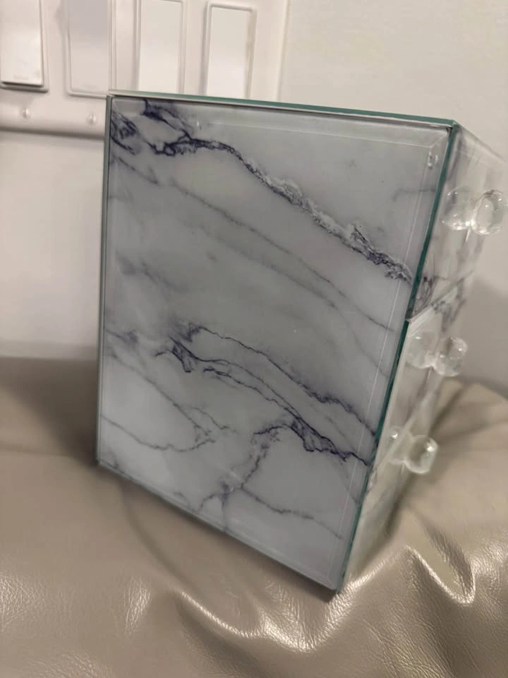 Marble Glass 3-Drawer Jewelry Box - photo 3