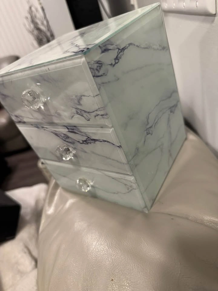 Marble Glass 3-Drawer Jewelry Box - photo 4