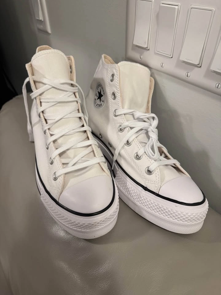 New White Converse All Star Lift Platform High Tops - photo 2