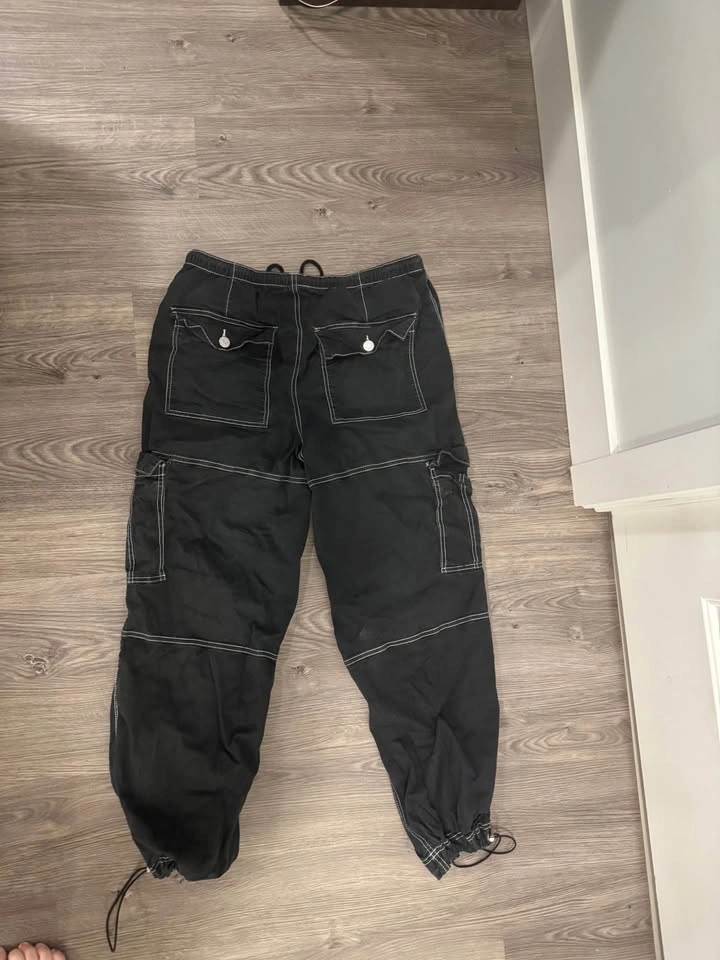 Garage Black Cargo Parachute Pants - photo 2