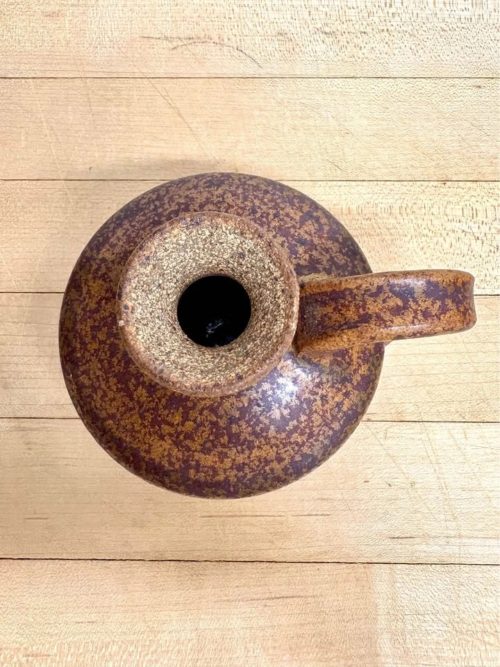 Vintage Mottled Brown Ceramic Jug - photo 2