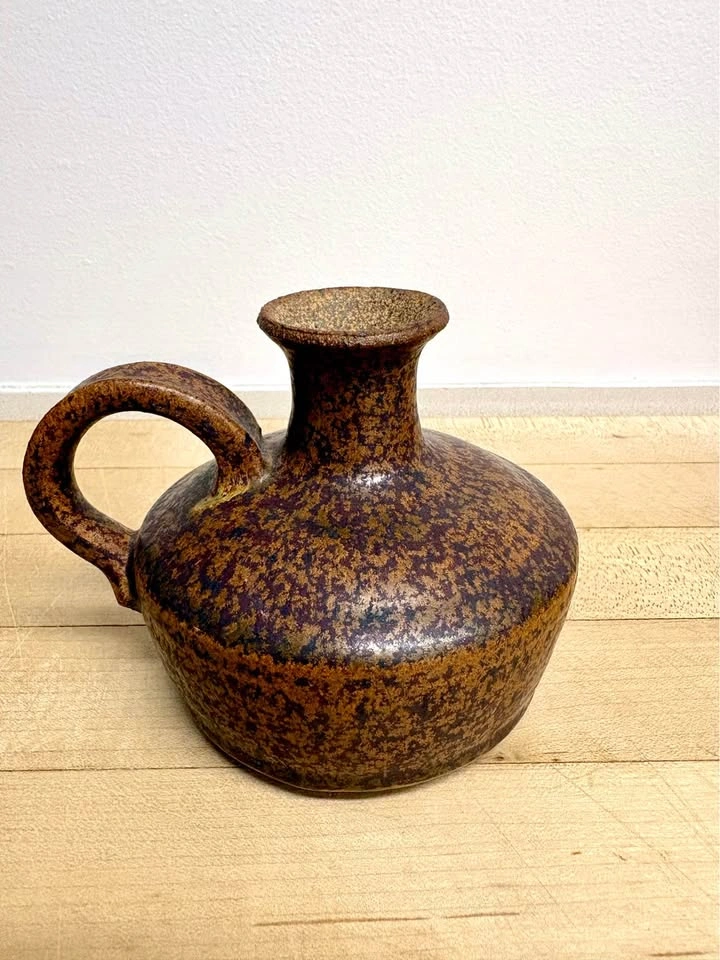 Vintage Mottled Brown Ceramic Jug - photo 4
