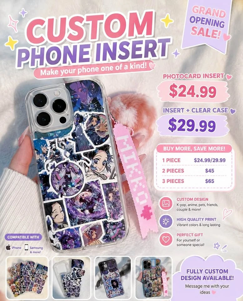 Custom Phone Photocard Insert | Personalized K-pop / Anime