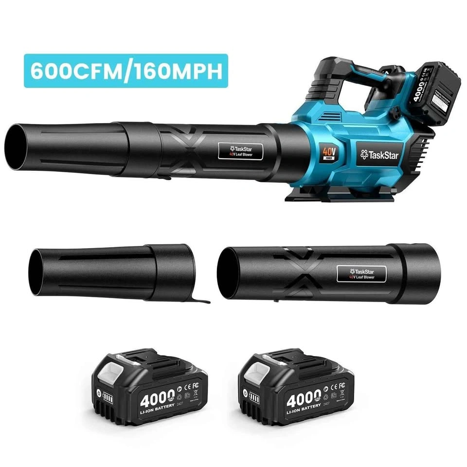 Taskstar 40V Cordless Leaf Blower, 600CFM/160MPH, 2 Batteries - photo 2