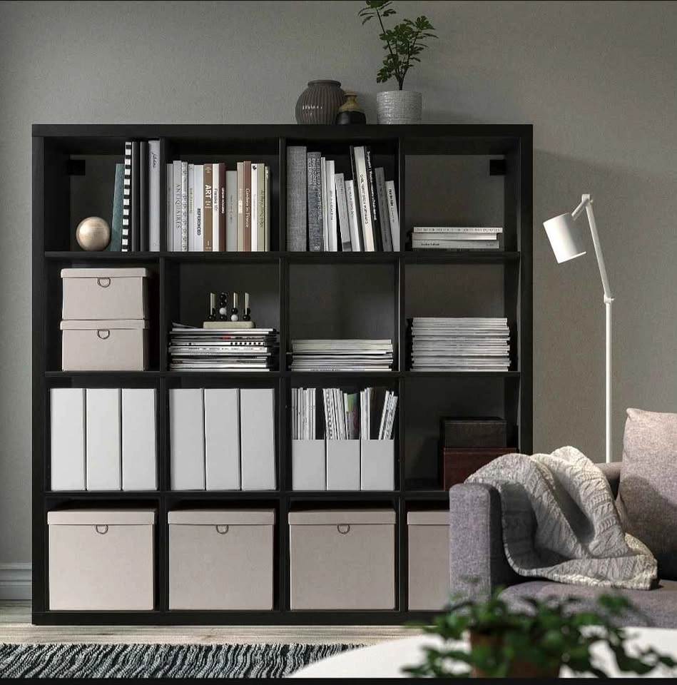 Black Brown Shelving Unit 4×4