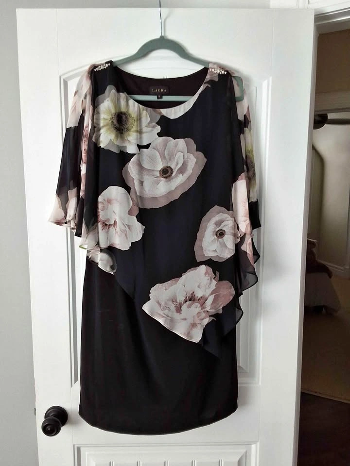 Laura Floral Chiffon Overlay Dress