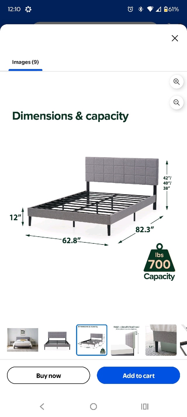 Bed Frame-Upholstered Queen Platform Bed Frame