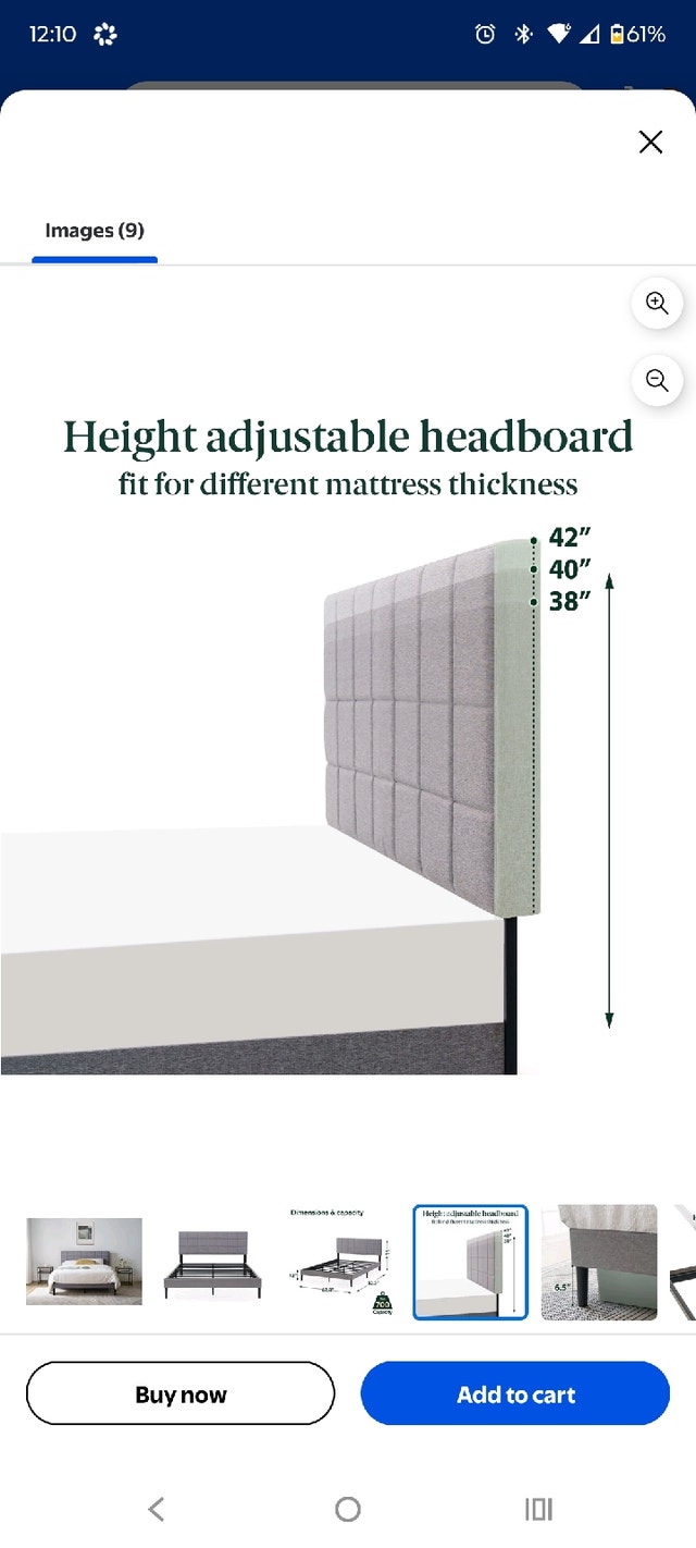 Bed Frame-Upholstered Queen Platform Bed Frame - photo 2