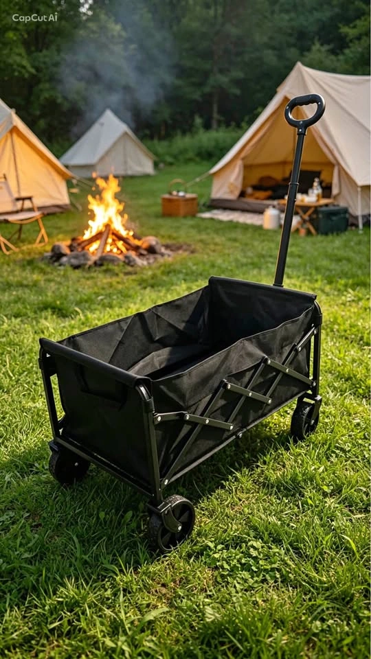 100kg Foldable Utility Wagon with 360° All-Terrain Wheels