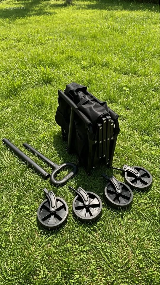 100kg Foldable Utility Wagon with 360° All-Terrain Wheels - photo 5