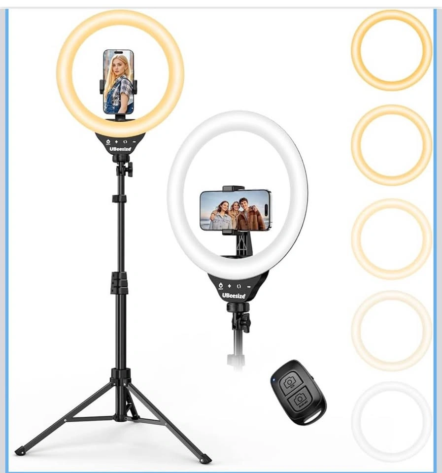 UBeesize 12-inch Ring Light with 62-inch Tripod Stand - photo 2