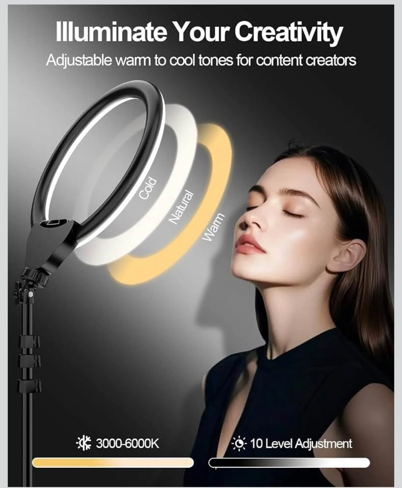 UBeesize 12-inch Ring Light with 62-inch Tripod Stand - photo 3