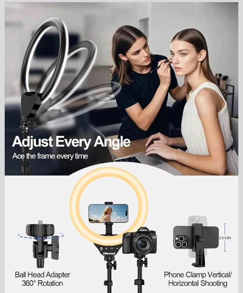 UBeesize 12-inch Ring Light with 62-inch Tripod Stand - photo 4