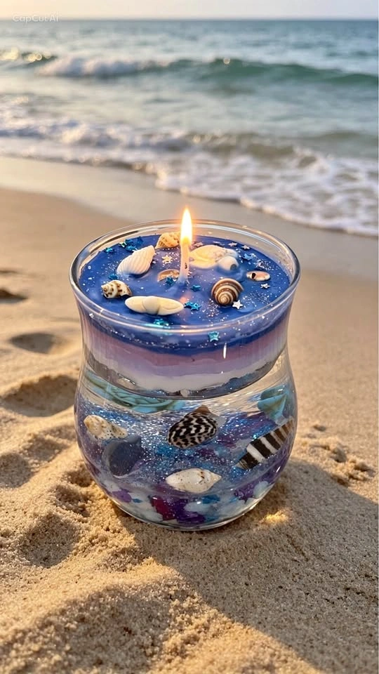 Handcrafted Aquarium Style Decorative Soy Wax Candle