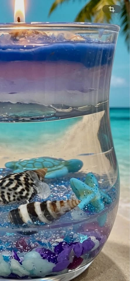 Handcrafted Aquarium Style Decorative Soy Wax Candle - photo 3