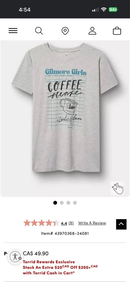 Size 2 Torrid Gilmore girls tee brand new with tags - photo 3