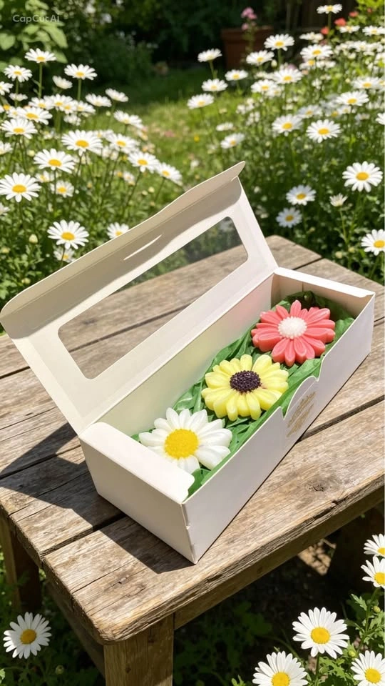 3 Handmade Daisy Candle Gift Box - photo 5