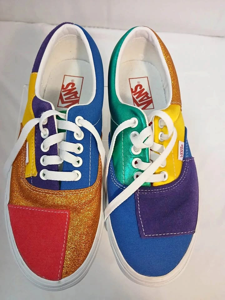 Vans Era Pride Patchwork Glitter Sneakers Size 8M/9.5W