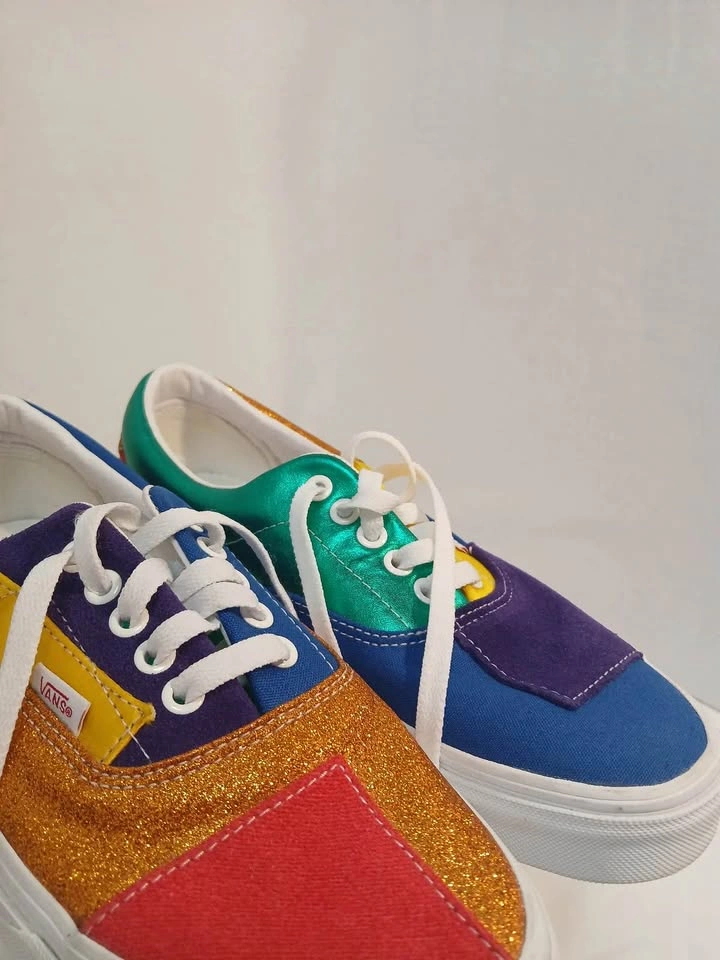 Vans Era Pride Patchwork Glitter Sneakers Size 8M/9.5W - photo 2