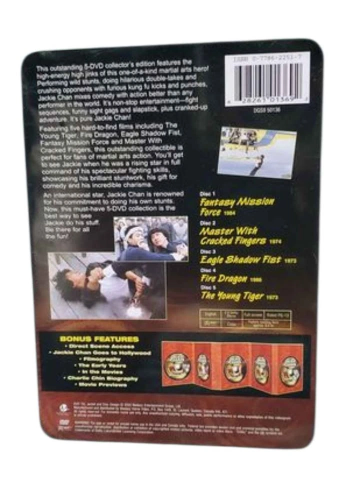 Jackie Chan Collection 5-DVD Set Metal Tin Box - photo 5