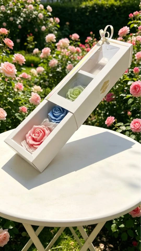 Handcrafted Candle Rose Box 20.5X 7.5X5 - photo 2