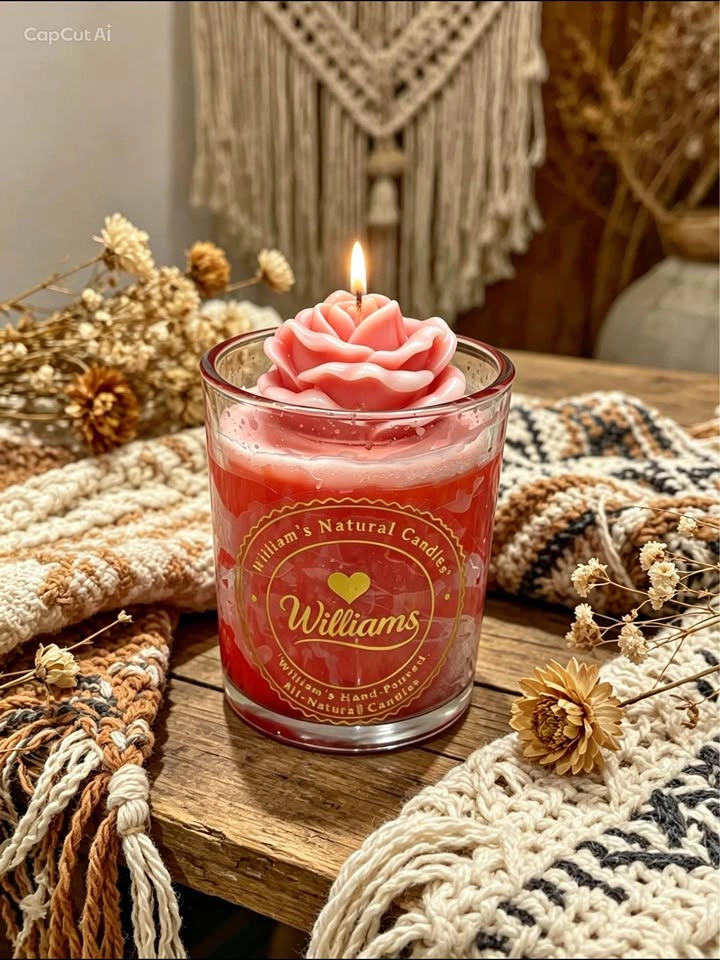 Handmade Decorative Marbled Candle in Glass Jar