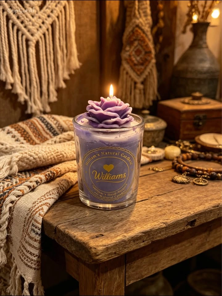 Handmade Decorative Marbled Candle in Glass Jar - photo 2