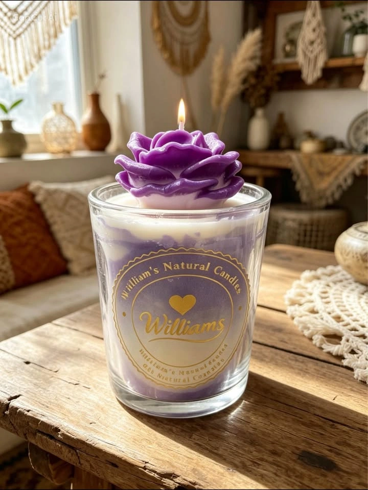 Handmade Decorative Marbled Candle in Glass Jar - photo 4