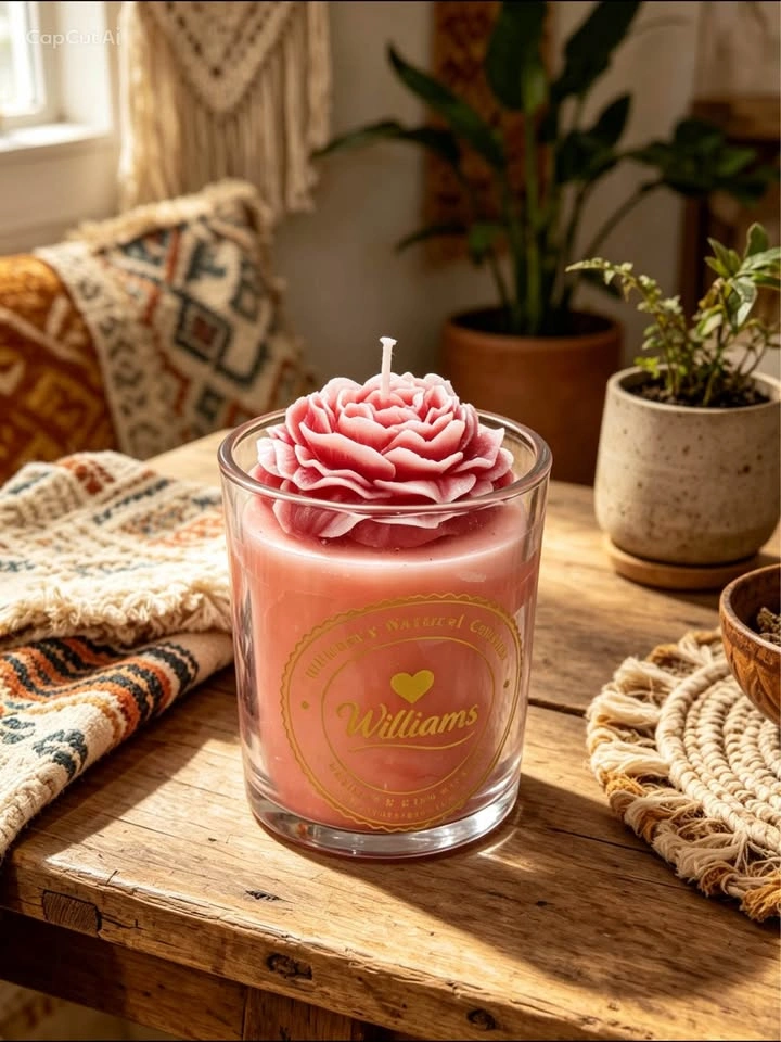 Handmade Decorative Marbled Candle in Glass Jar - photo 5