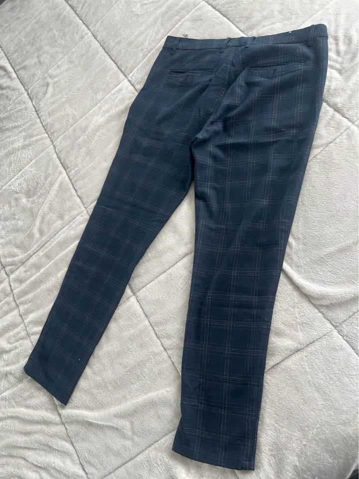 Zara Navy Blue Plaid Dress Pants - Size 34 - photo 2