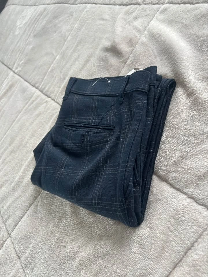 Zara Navy Blue Plaid Dress Pants - Size 34 - photo 4