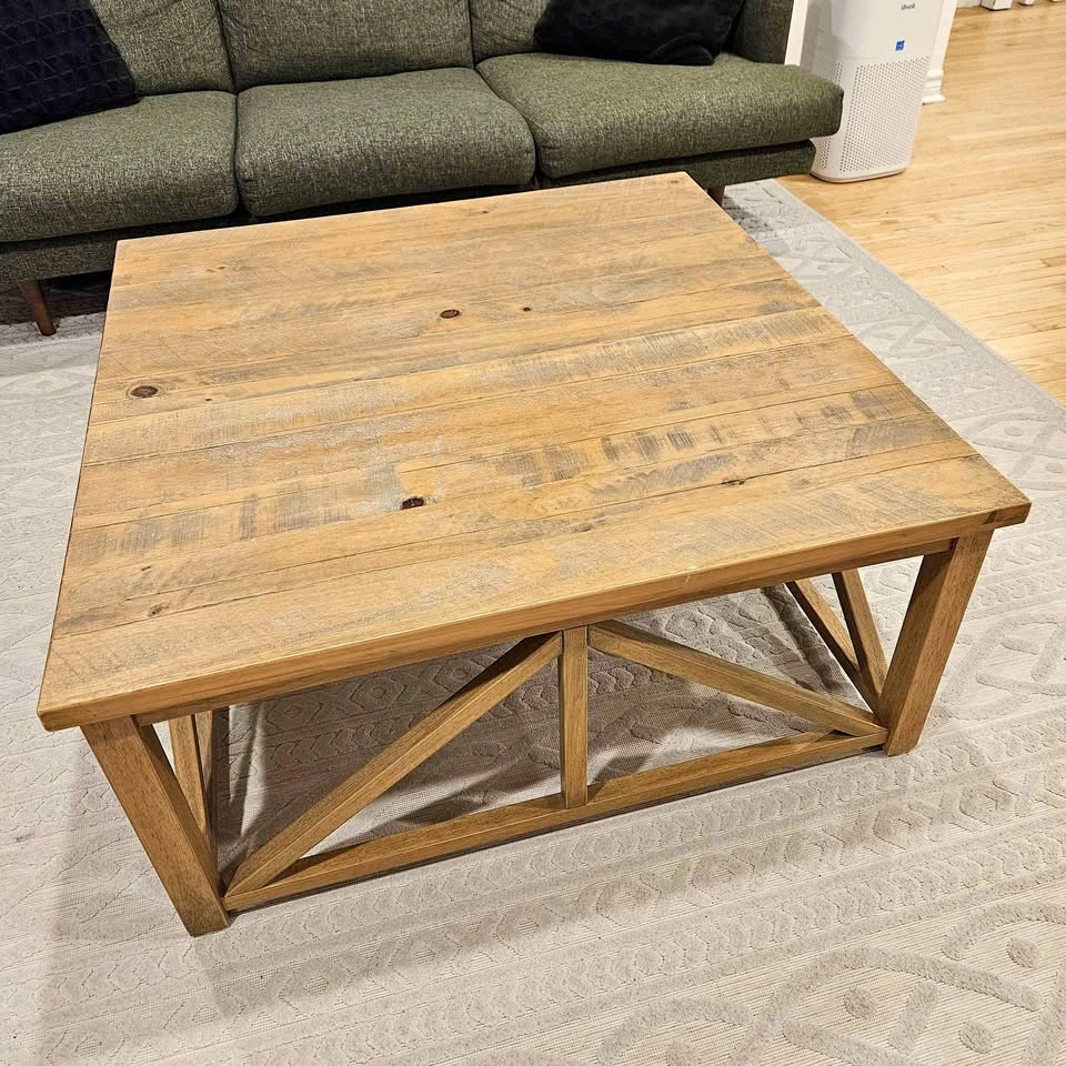 Rustic Farmhouse Pine Coffee Table