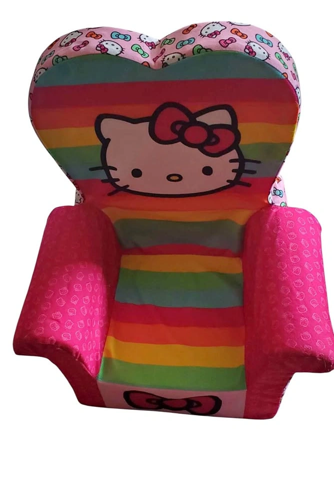 Hello Kitty Rainbow Kids Chair – Heart-Back Armchair