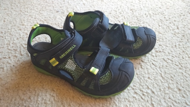 Merrell Kids Hydro Rapid Leather Black Green Hiking Sandals - photo 2