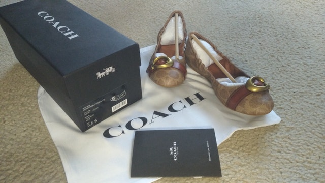 BNIB Coach STANTON BALLET IN SIGNATURE CANVAS