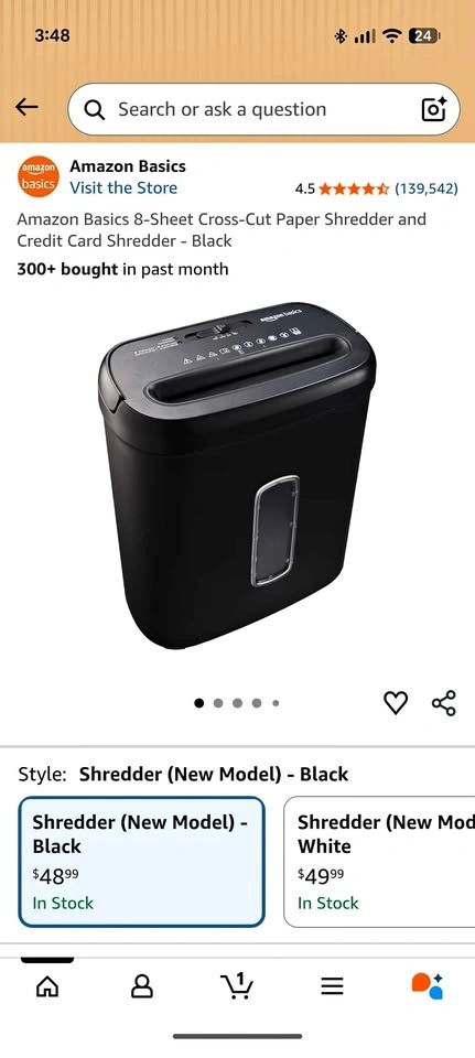 BRAND NEW 8-Sheet Paper Shredder