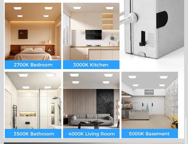 HONZIN 4" Square Ultra-Thin LED Recessed Ceiling Lights (6-Pack) - photo 2