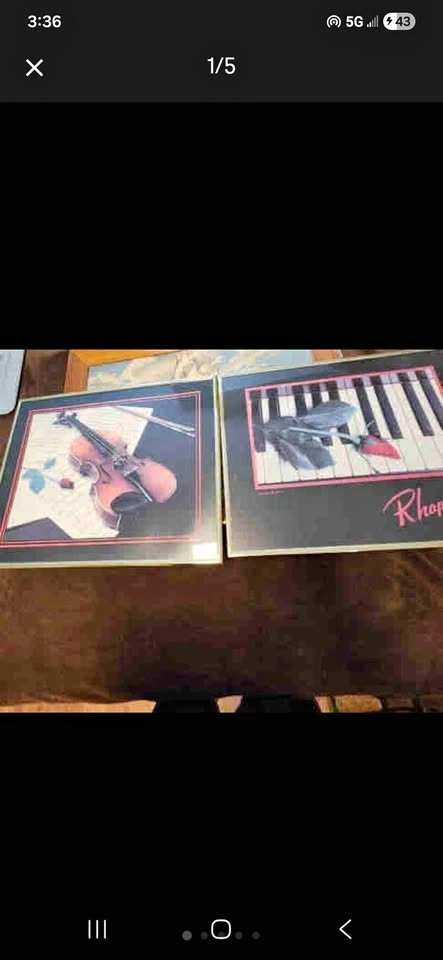 1980s Romantic Music Art Prints - Set of 2 Framed