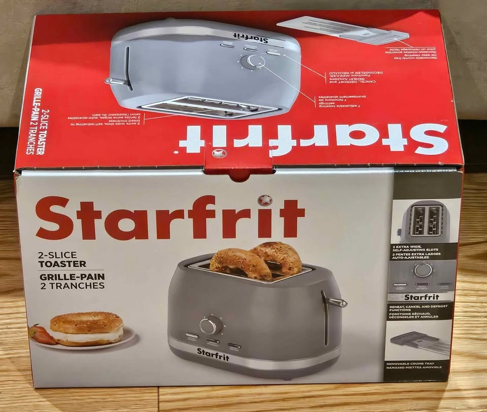 Starfrit 2-Slice Toaster-Grey New In Box